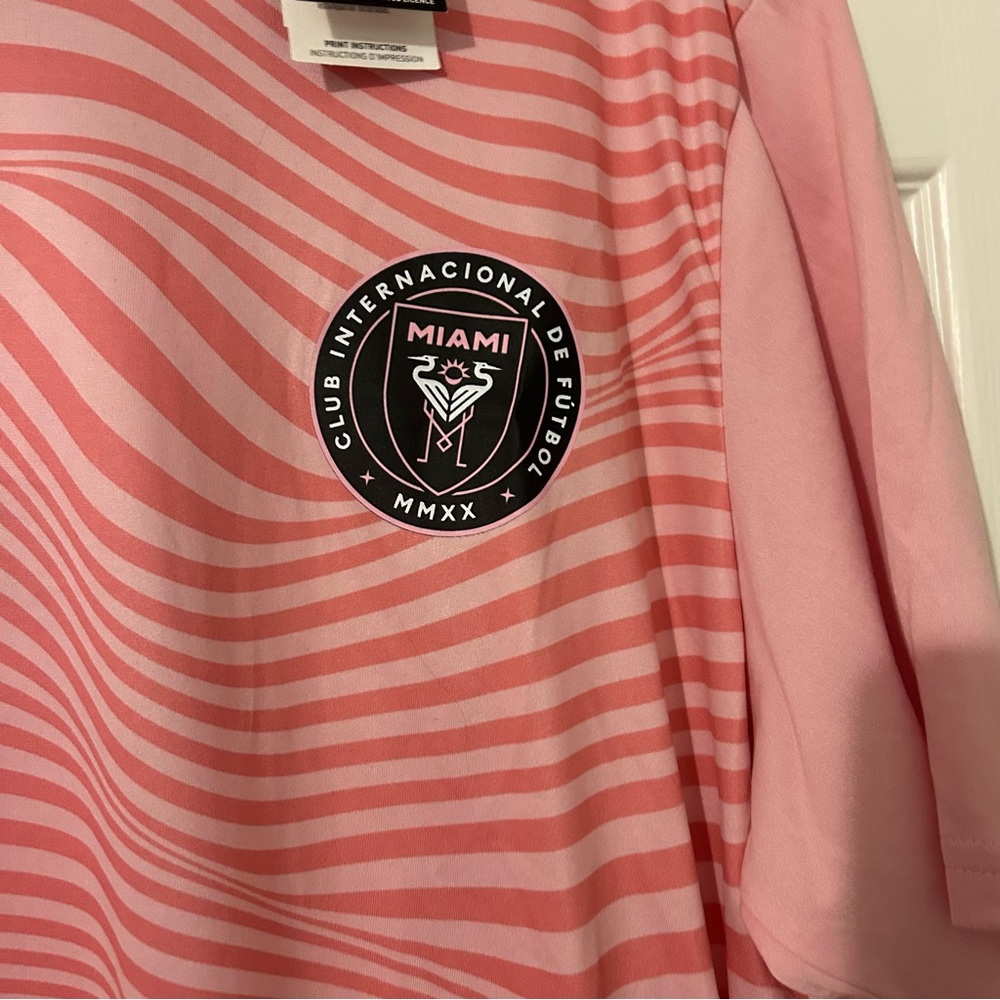 adidas Lionel Messi Inter Miami CF #10 Men's Performance Shirt Pink, XL - Picture 2 of 9